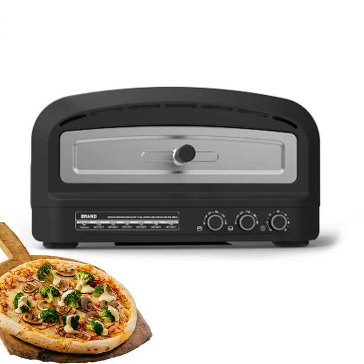 Zalorin 15'' Large Electric Pizza Oven with Stone – 400°C Countertop Pizza Maker for Home & Commercial Kitchens