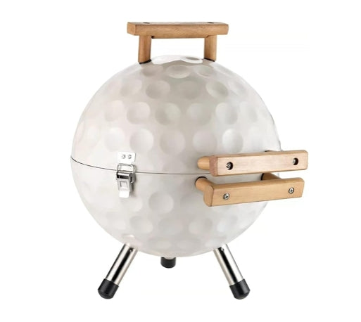 Zalorin Gas Grill Portable Charcoal Football Shaped Oven Spherical Grill Mini Round Outdoor Charcoal Grill Stove Foldable Kebab Stove