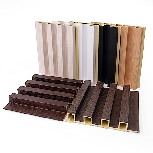 Zalorin Slat Wall Panel for Modern Decor, WPC Acoustic Diffuser Panel, Samples 6-Pack 6 x 6in.