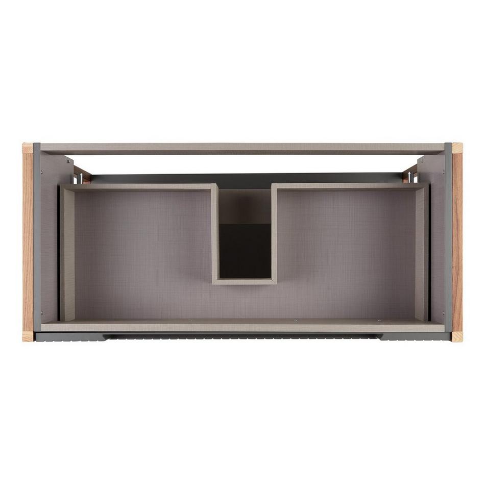 40" Zalorin Console Vanity and Sink - Muted Gray with Warm Oak Frame