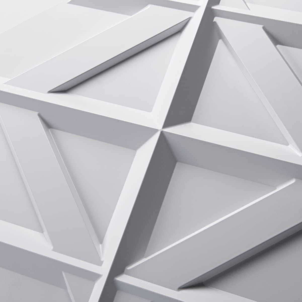 Zalorin PVC 3D Wall Panel, Decorative Wall Tile in White 12-Pack 19.7"x19.7"