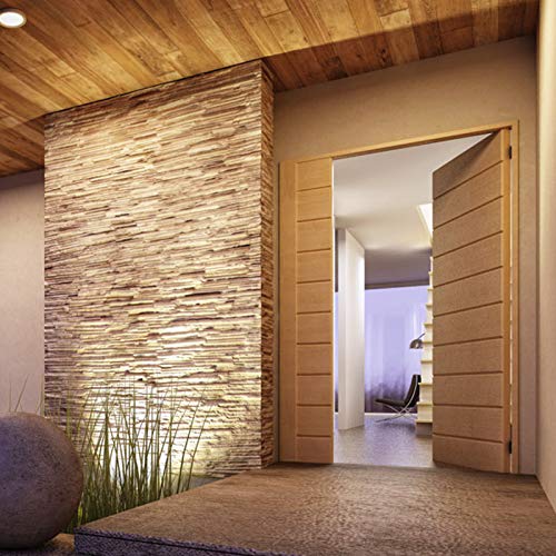 Zalorin 3D Wall Panels - Recycled Eood Decor Planks for Kitchen, Living Room, Bedroom, Office, Bathroom - 11 Pieces (Natural Finish)