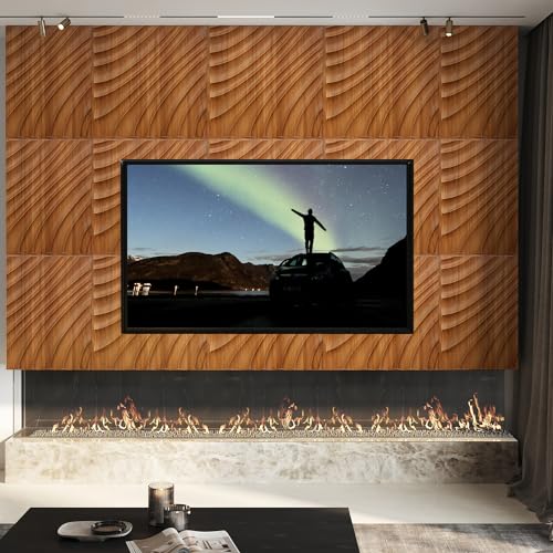 Zalorin3D Wall Panels, Brown Wood Grain Wall Panels for Interior Wall Decor, Plastic Faux Wood Panels for Wall, 19.7''x19.7'' PVC Accent Wall Panels for Living Room, Bedroom, Office