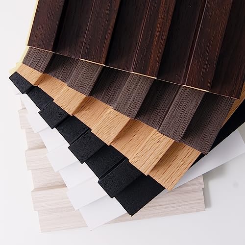 Zalorin Slat Wall Panel for Modern Decor, WPC Acoustic Diffuser Panel, Samples 6-Pack 6 x 6in.