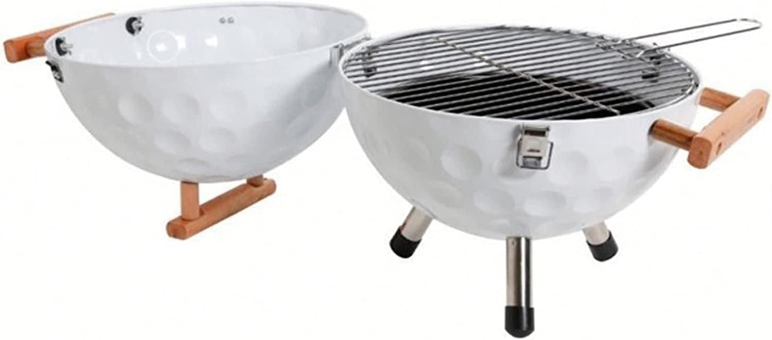 Zalorin Gas Grill Portable Charcoal Football Shaped Oven Spherical Grill Mini Round Outdoor Charcoal Grill Stove Foldable Kebab Stove