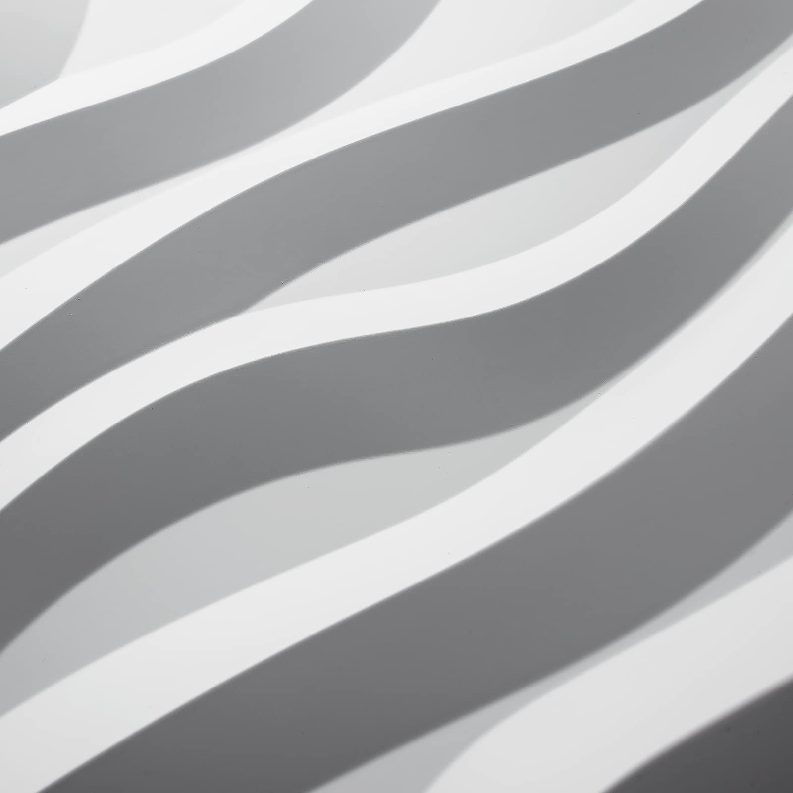 Zalorin PVC 3D Wall Tile-Flowing Wave in White, Paintable 3D Panel, 19.7in. X 19.7in. Pack of 12, Covers 32 Sq.Ft