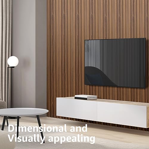 ZalorinSlat Wall Panels, WPC Soundproof 3D Wall Paneling for Interior Wall Decor, TV Background, 8-Pack 96 x 6 in. Teak