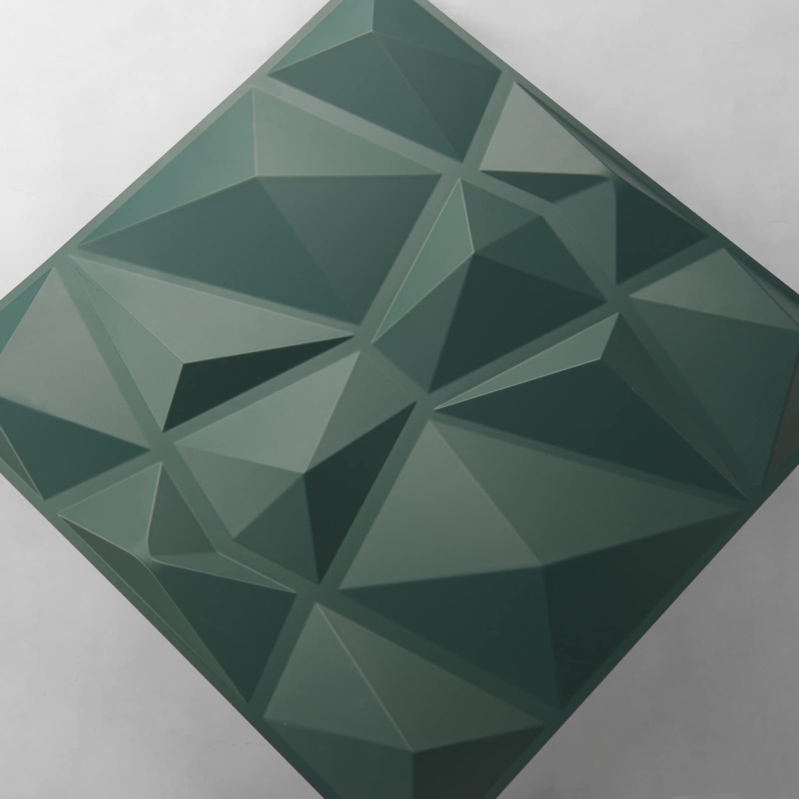 Zalorin Textures 3D Wall Panels Army Green Diamond Design for Interior Wall Decor Pack of 12 Tiles 32 Sq Ft (PVC)