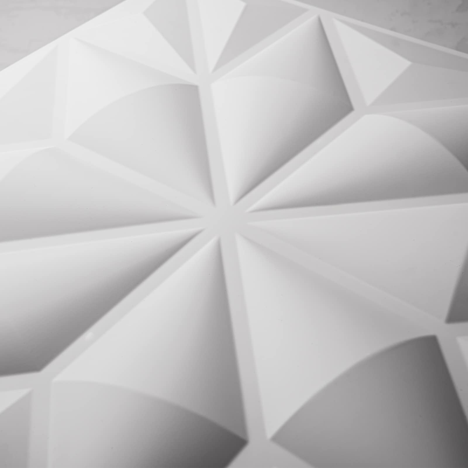 Zalorin 3D Wall Panels for Interior Wall Decor, White Diamond Decorative PVC Wall Panels, Pack of 12 Tiles 32 Sq Ft