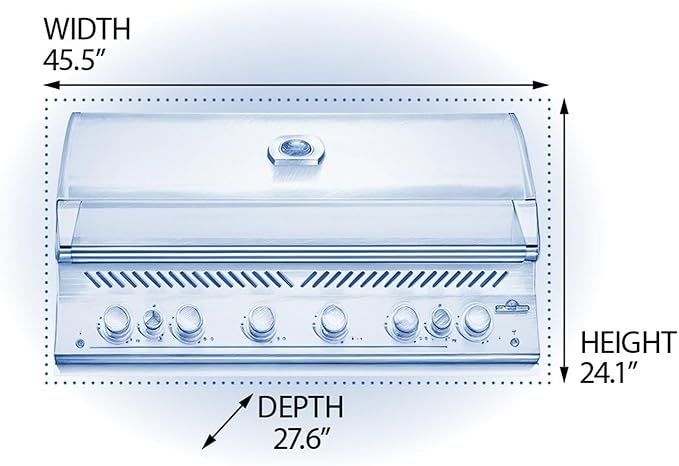 Zalorin Built-in 700 Series BBQ Grill Head 44 Inches, Stainless Steel