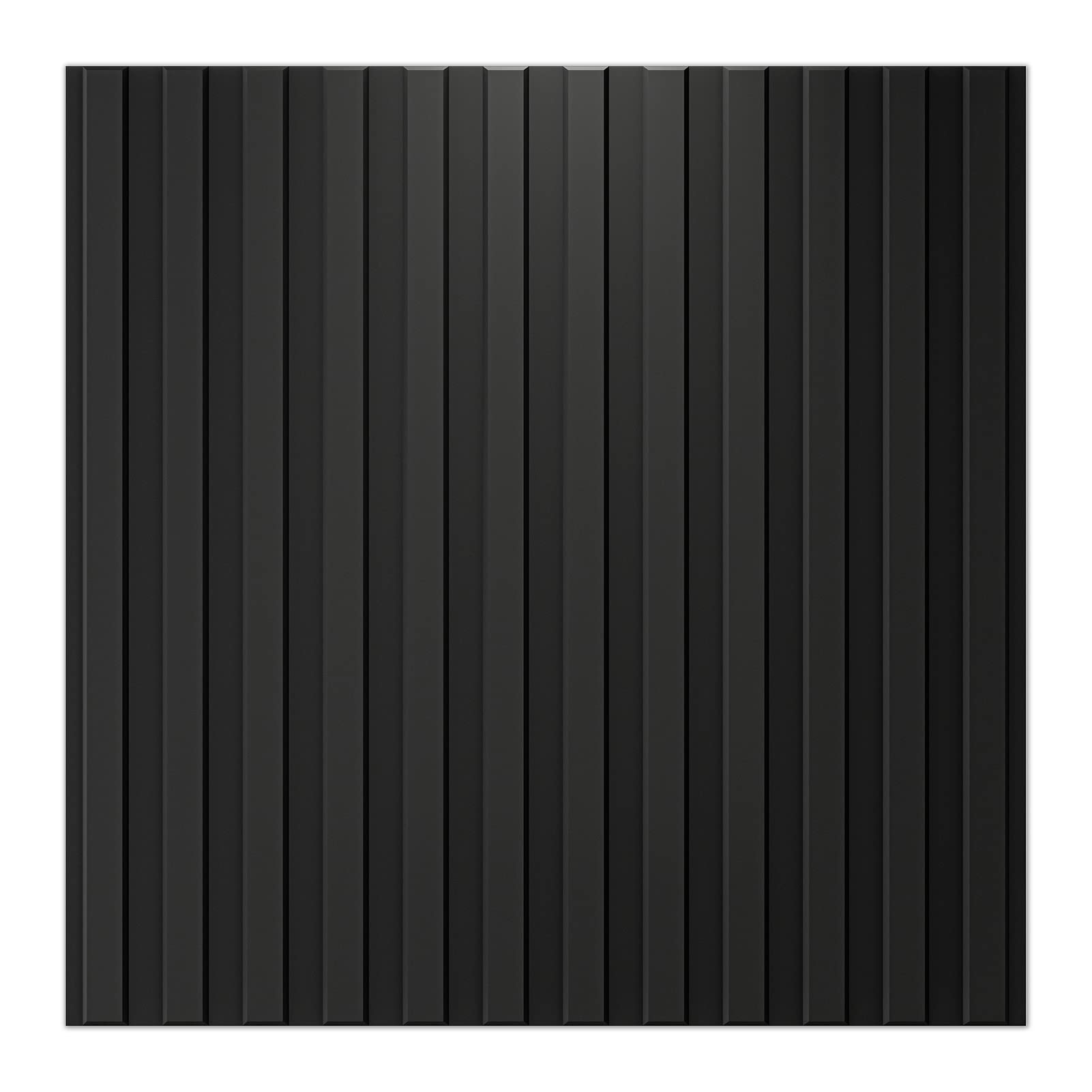 ZalorinSlat Wall Panel, 3D Fluted Textured Panel 12-Tile 19.7 x 19.7in. - Black