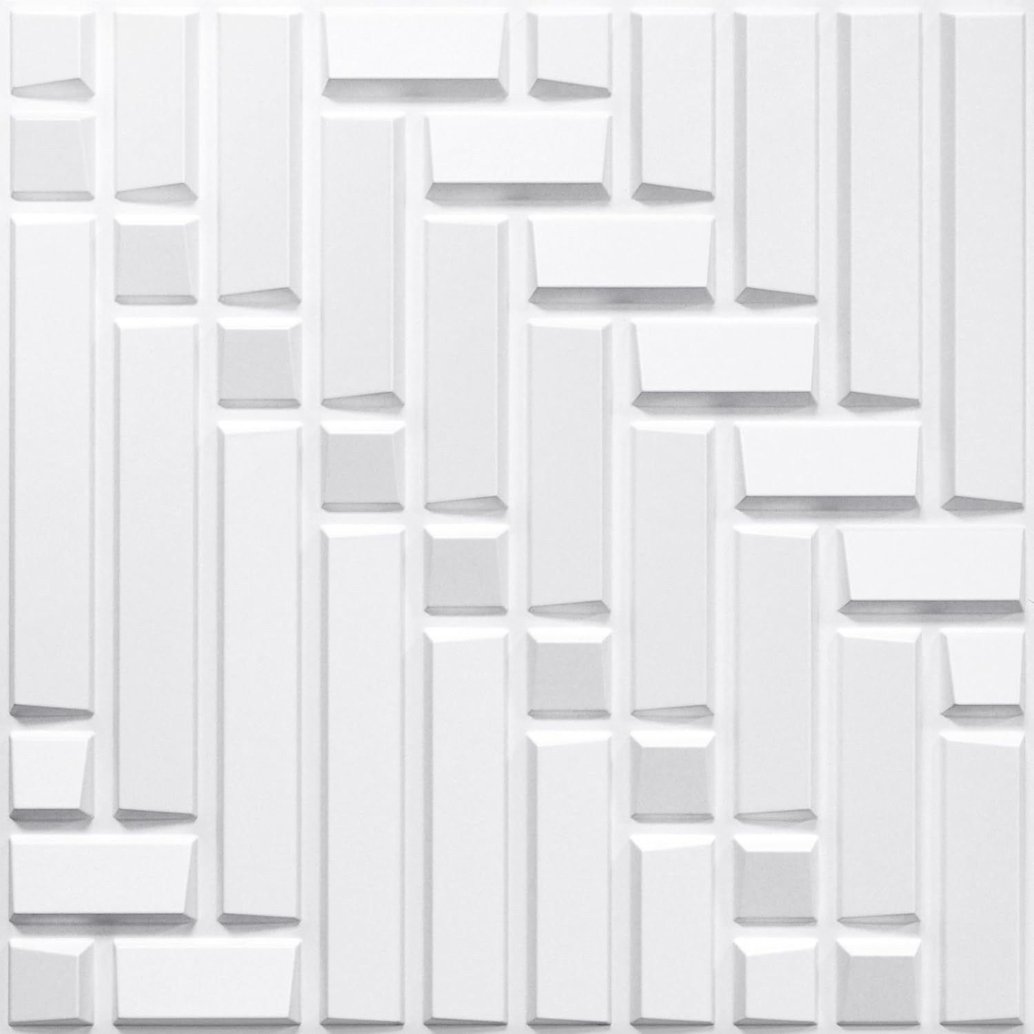 Zalorin 3D Wall Panels for Interior Wall Decor, 19.7''x19.7'' White 3D Wall Panels Peel and Stick, PVC Accent Wall Panels for Living Room Lobby Bedroom Hotel Office