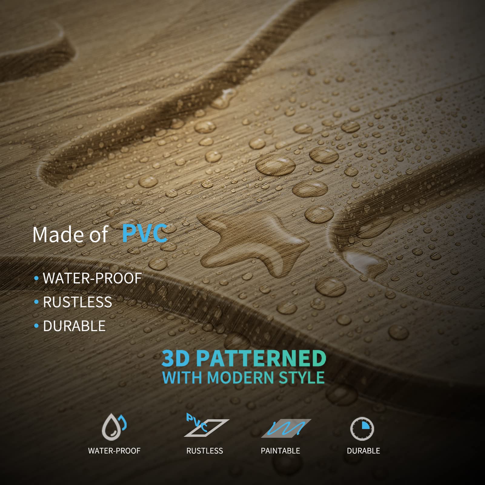 Zalorin 3D Textured Wall Panel for Interior Wall Decor, Trunk in Maple, 12-Tile 19.7 x 19.7in.