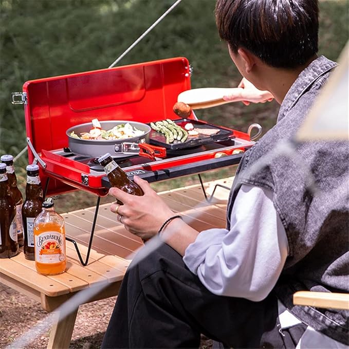 Zalorin Portable Grill Folding Gas Grill One Machine for Multiple Uses, for Outdoor Cooking Camping Hiking Picnics Tailgating Backpacking or Any Outdoor Event