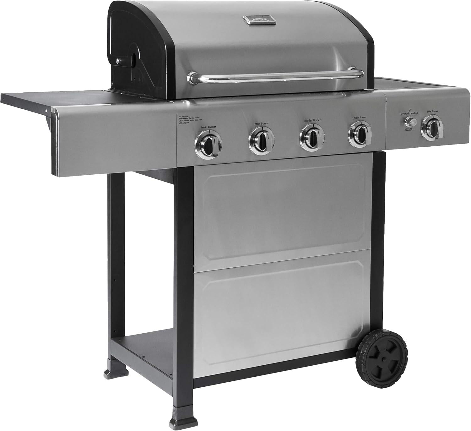 Zalorin Open Cart Grill with Side Burner, Stainless Steel