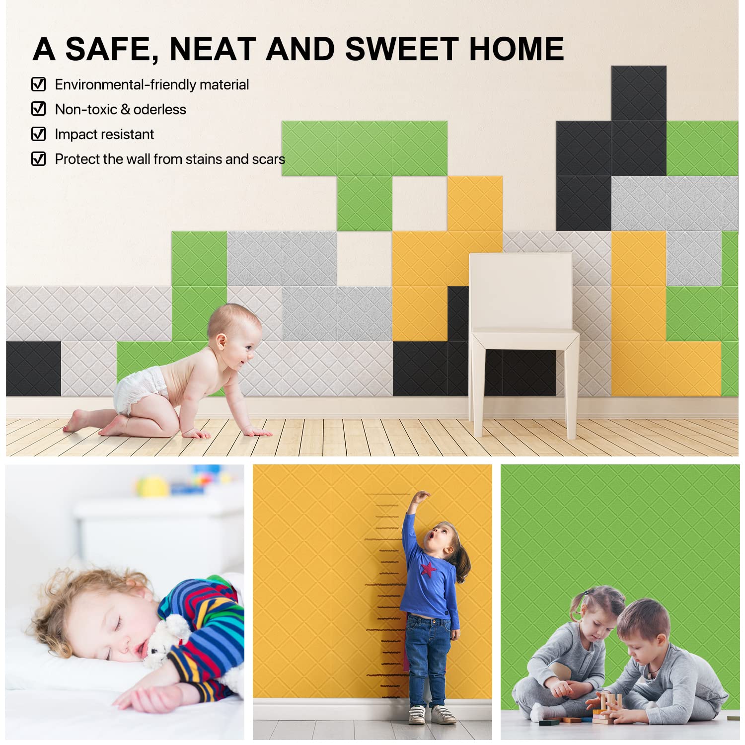 ZalorinSoundproof Wall Panels, Acoustic Panels Sound Absorbing High Density, 12 Pack Sound Proof Panels for Walls Self-Adhesive, Sound Dampening Panels for Walls Bedroom Studio 12" X 12" X 0.4" White