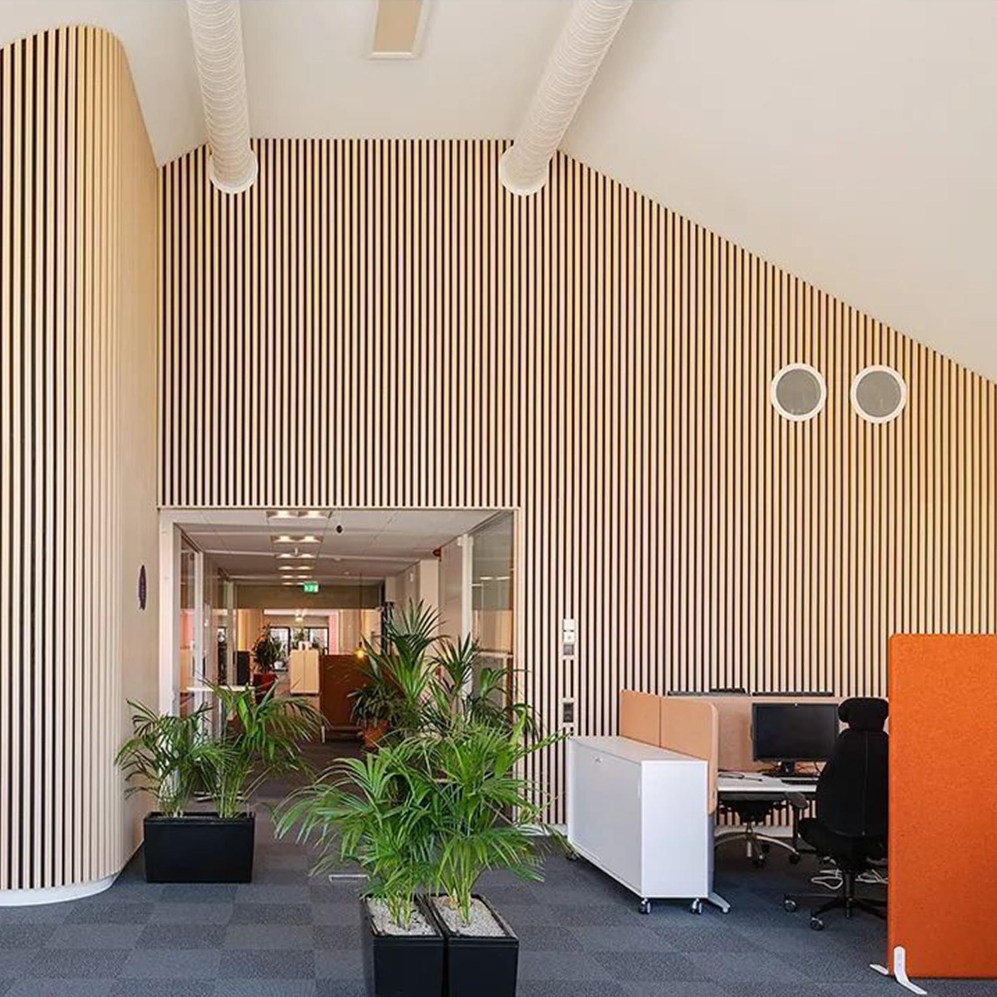 ZalorinAcoustic Wood Veneer Slat Wall Panels for Interior Wall and Ceilings Decor | Sound-Absorbing Felt Board | 3D Sound Proof Decorative Panels | 94.49” x 23.62” Each Box | 2 Pack | Natural Oak