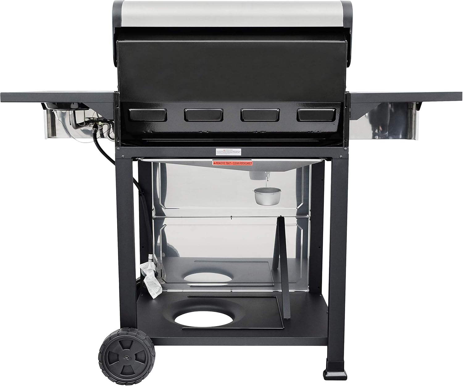 Zalorin Open Cart Grill with Side Burner, Stainless Steel