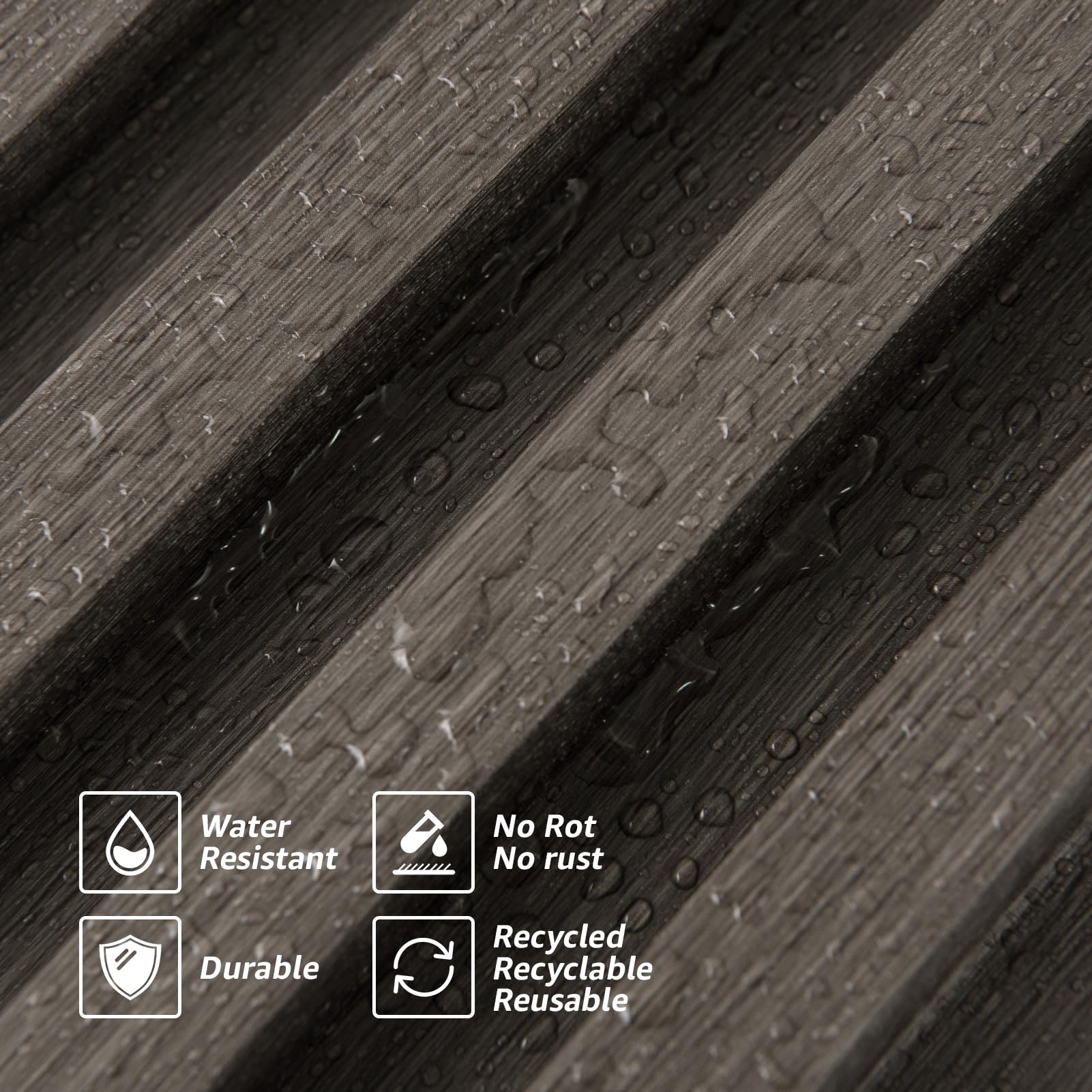 Zalorin 8-Pack 96 x 6in. WPC Acoustic Slat Wall Panel for Modern Interior Decor, TV Background, Living Room, Grey Oak