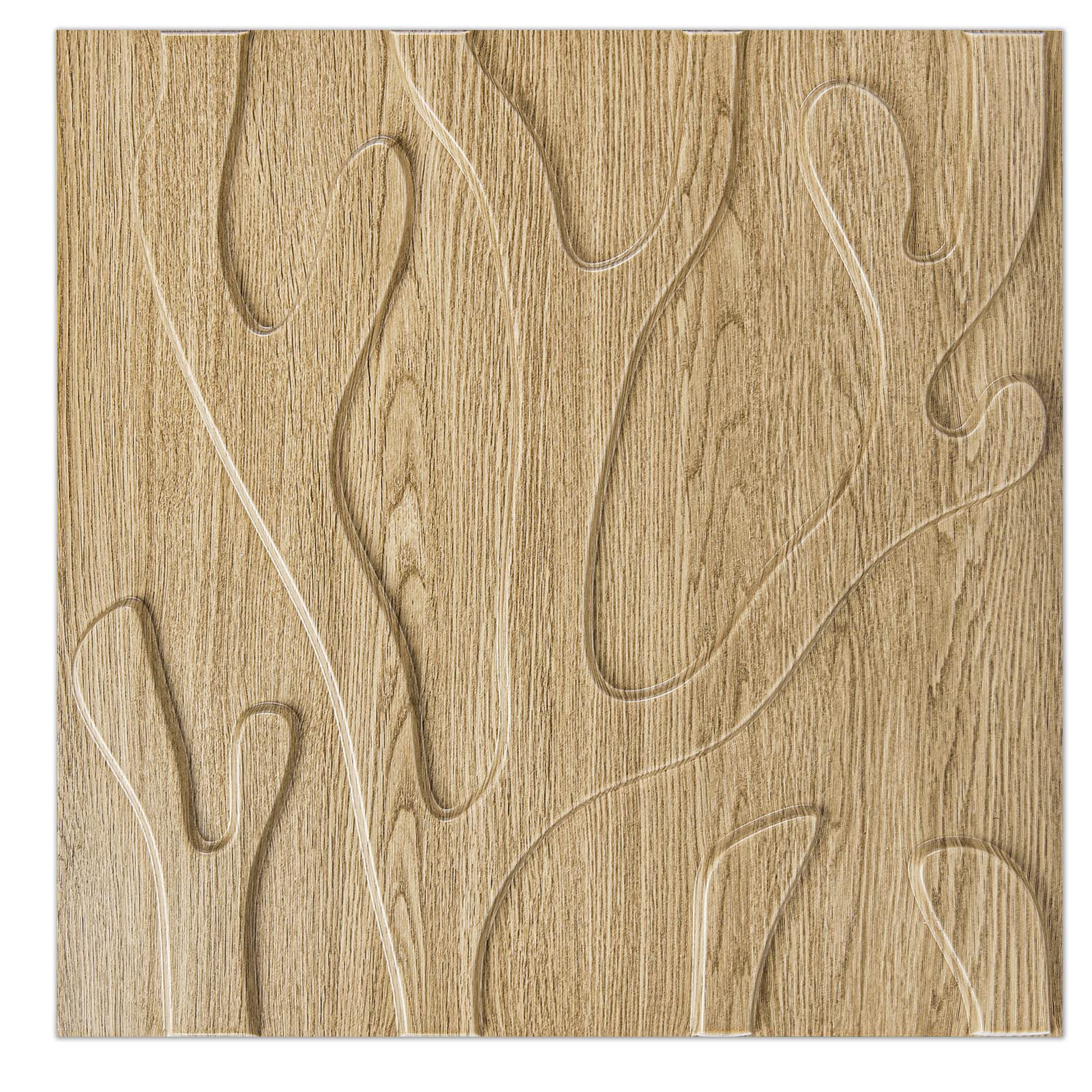 Zalorin 3D Textured Wall Panel for Interior Wall Decor, Trunk in Maple, 12-Tile 19.7 x 19.7in.