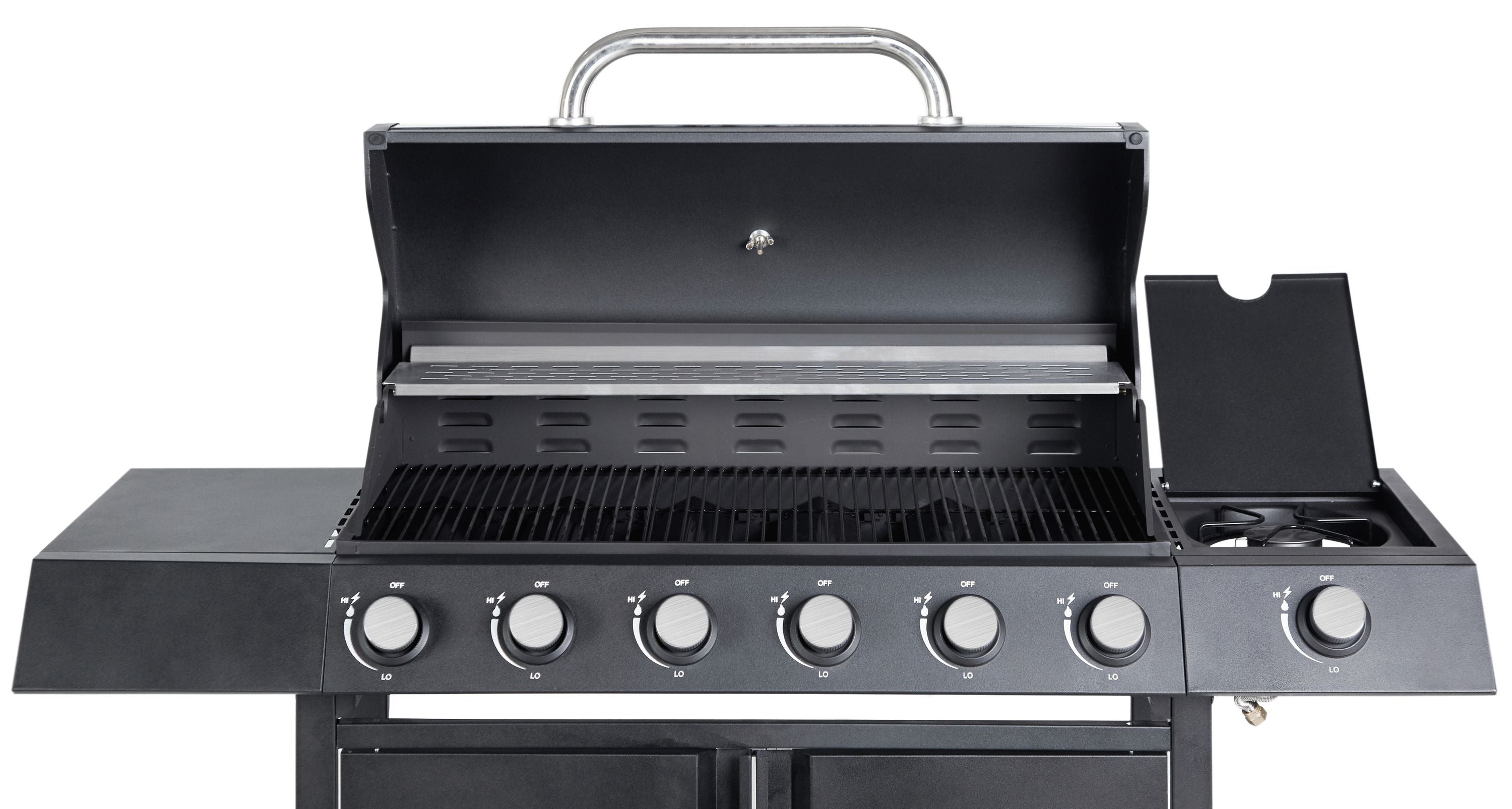 Zalorin Burner Propane Gas Grill – Large Outdoor BBQ Grill with Side Burner, Stainless Steel, Cabinet Storage, for Backyard & Patio Cooking