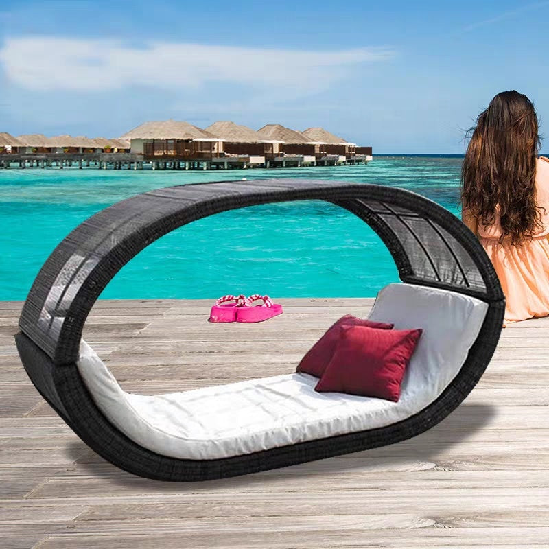 IDZO Courtyard Round Bed, Outdoor Balcony, Swimming Pool, Lazy Person Outdoor Bed