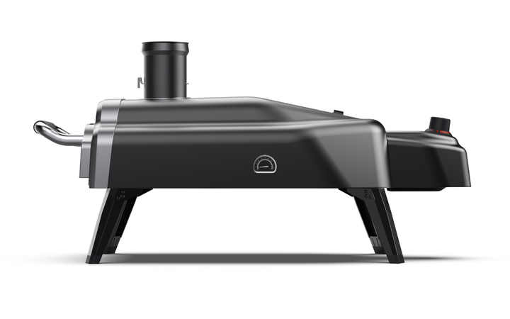 14 Inch Dual Fuel Gas & Wood Pellet Pizza Oven, Portable Outdoor Pizza Maker with Rotating Pizza Stone for Backyard, Patio, and Camping