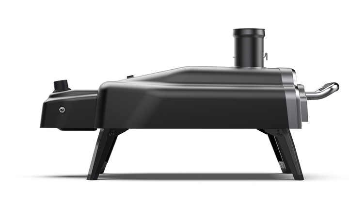 14 Inch Dual Fuel Gas & Wood Pellet Pizza Oven, Portable Outdoor Pizza Maker with Rotating Pizza Stone for Backyard, Patio, and Camping