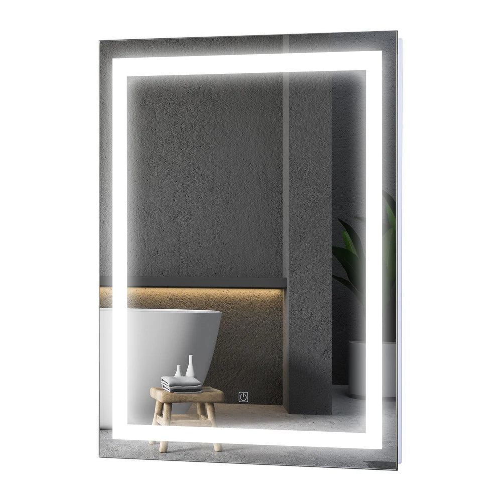 Zalorin LED Wall Mount Bathroom Vanity Make Up Mirror w/Defogger - 36" x 28" - 36"L x 28"W