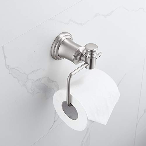 Zalorin 3-Piece Bathroom Accessories Set Wall Mounted,Toilet Paper Holder,Towel Ring, Adjustable Towel Bar(18’’-24’’),Zinc Alloy,Brushed Nickel