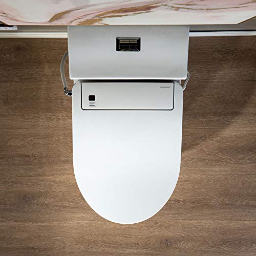 Zalorin White Luxury, Elongated One Piece Advanced Bidet, Smart Toilet Seat with Temperature Controlled Wash Functions and Air Dryer T-0737