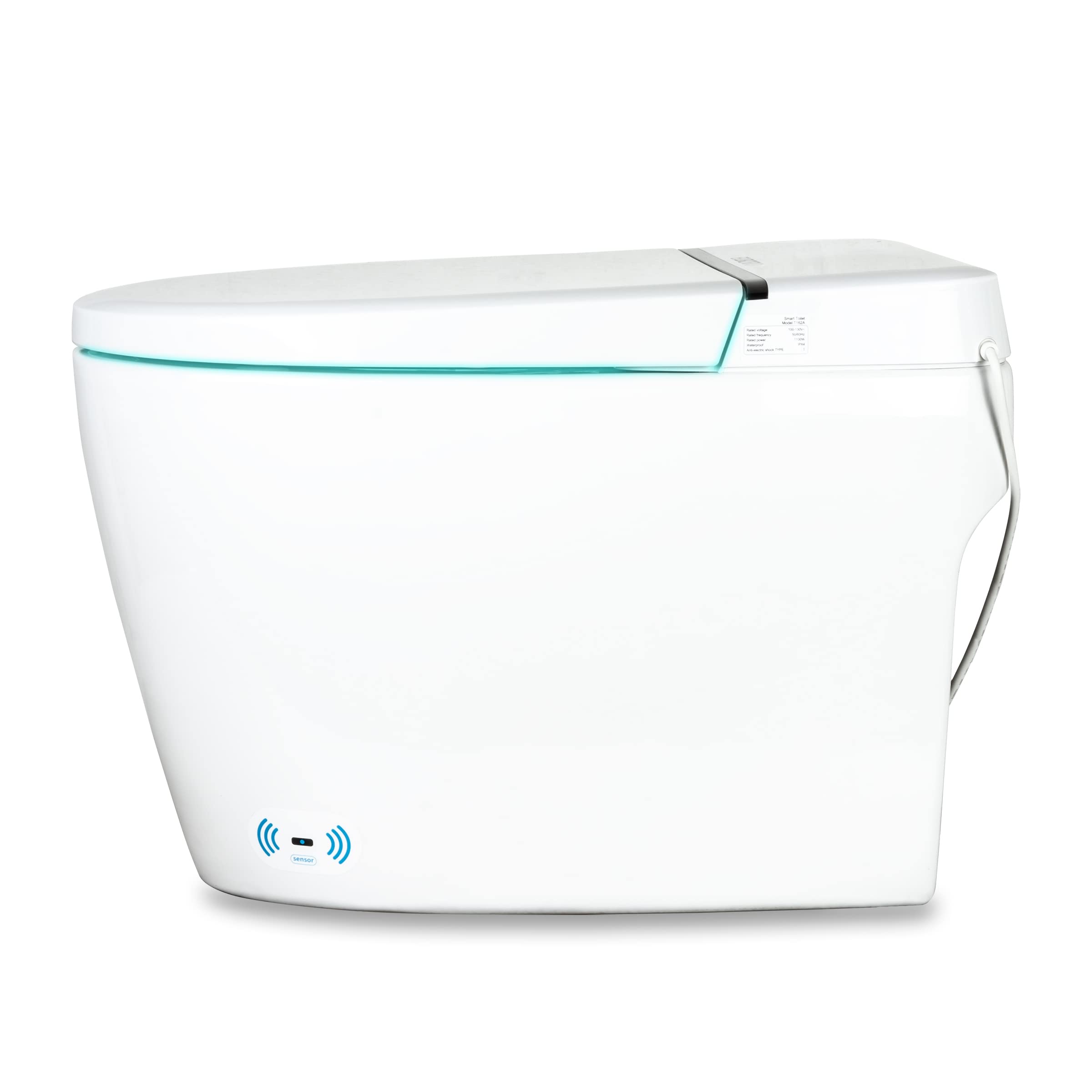 Zalorin Newest Luxury Smart Toilet, Tankless Elongated toilet with Dual Flush, Foot-Kick Lid Opening, Auto Open and Close Lid, Heated Seat, Warm Dryer, Adjustable Water Pressure and Temperature