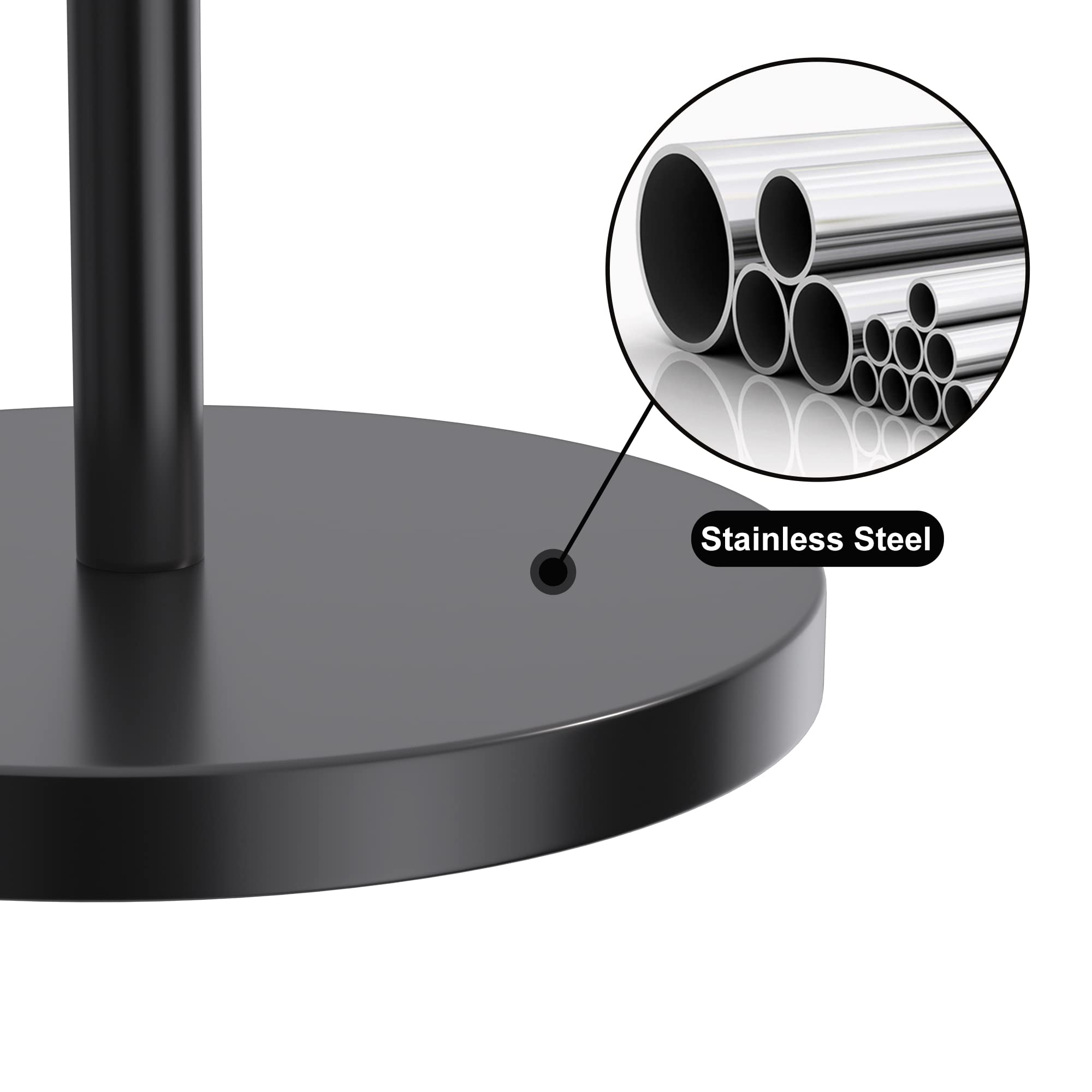 ZalorinToilet Paper Holder Stand(with Reserve Function), Free-Standing Toilet Paper Storage Holder, Stainless Steel Toilet Roll Holder Stand for Bathroom & Toilet Spare Rolls Storage