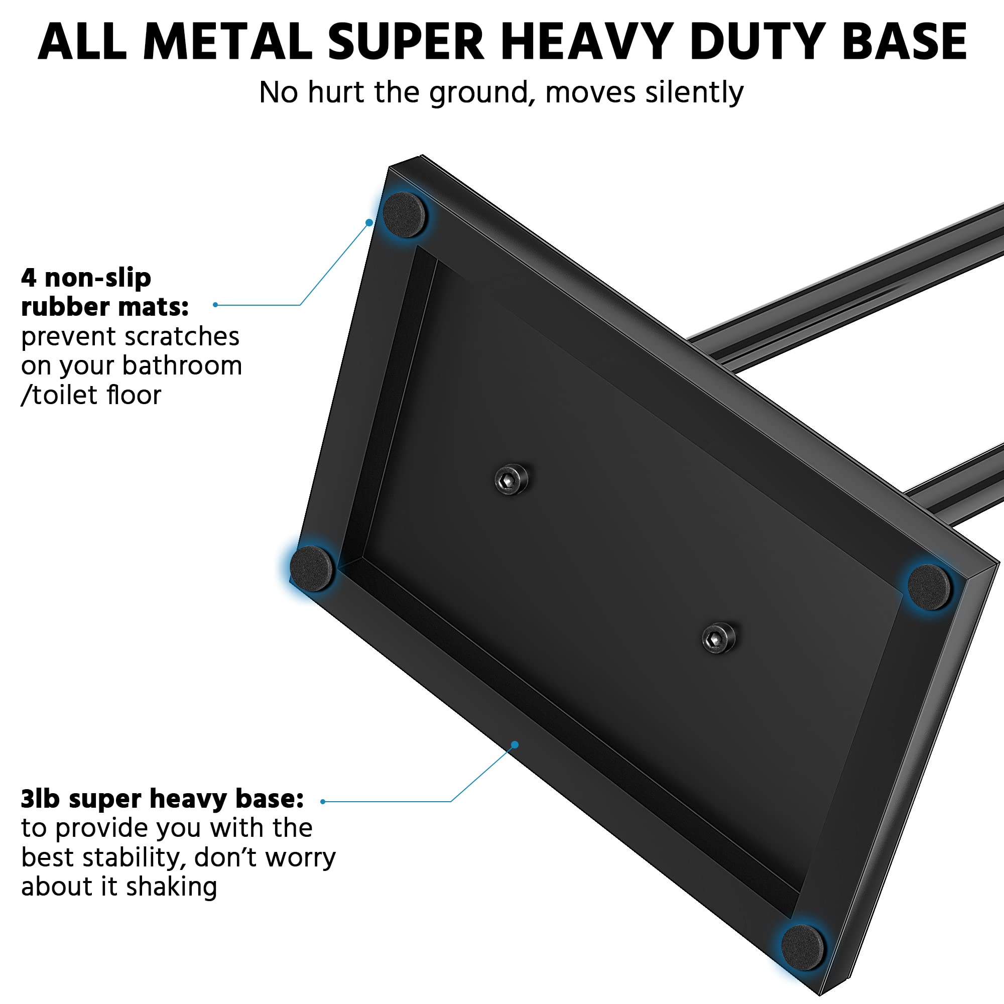 Zalorin Black Toilet Paper Holder Stand with Phone Shelf, Bathroom Toliet Decor Decoration. Tissue Roll Free Standing Storage, Rv Accessories, Apartment Restroom Household Home Essentials