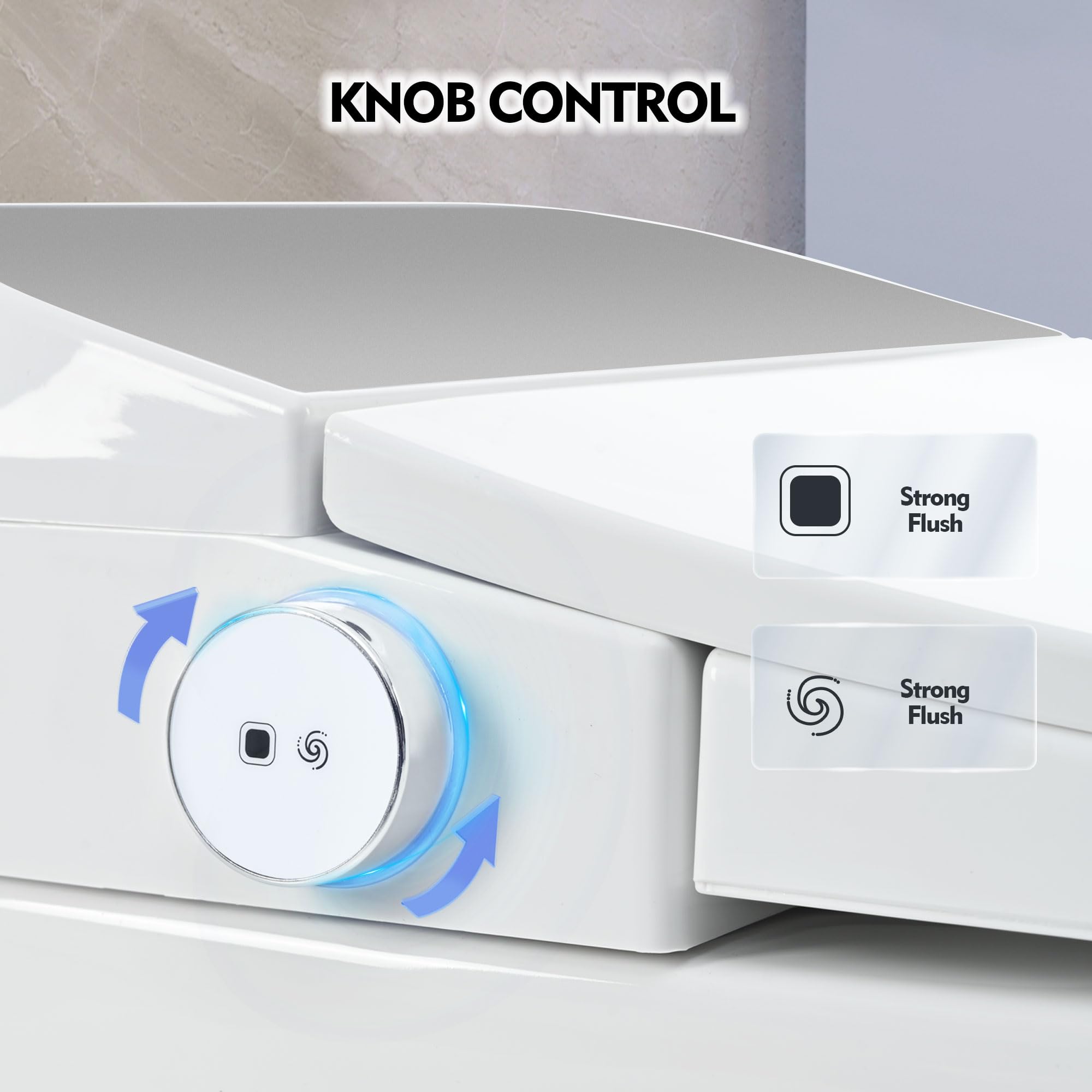 Zalorin Smart Toilet, One Piece Toilet for Bathrooms, Automatic Flush Tankless Toilet without Bidet,Heated Seat,Foot Sensor Flush, White Night Light, Knob Control, Power Outage Flushing, White