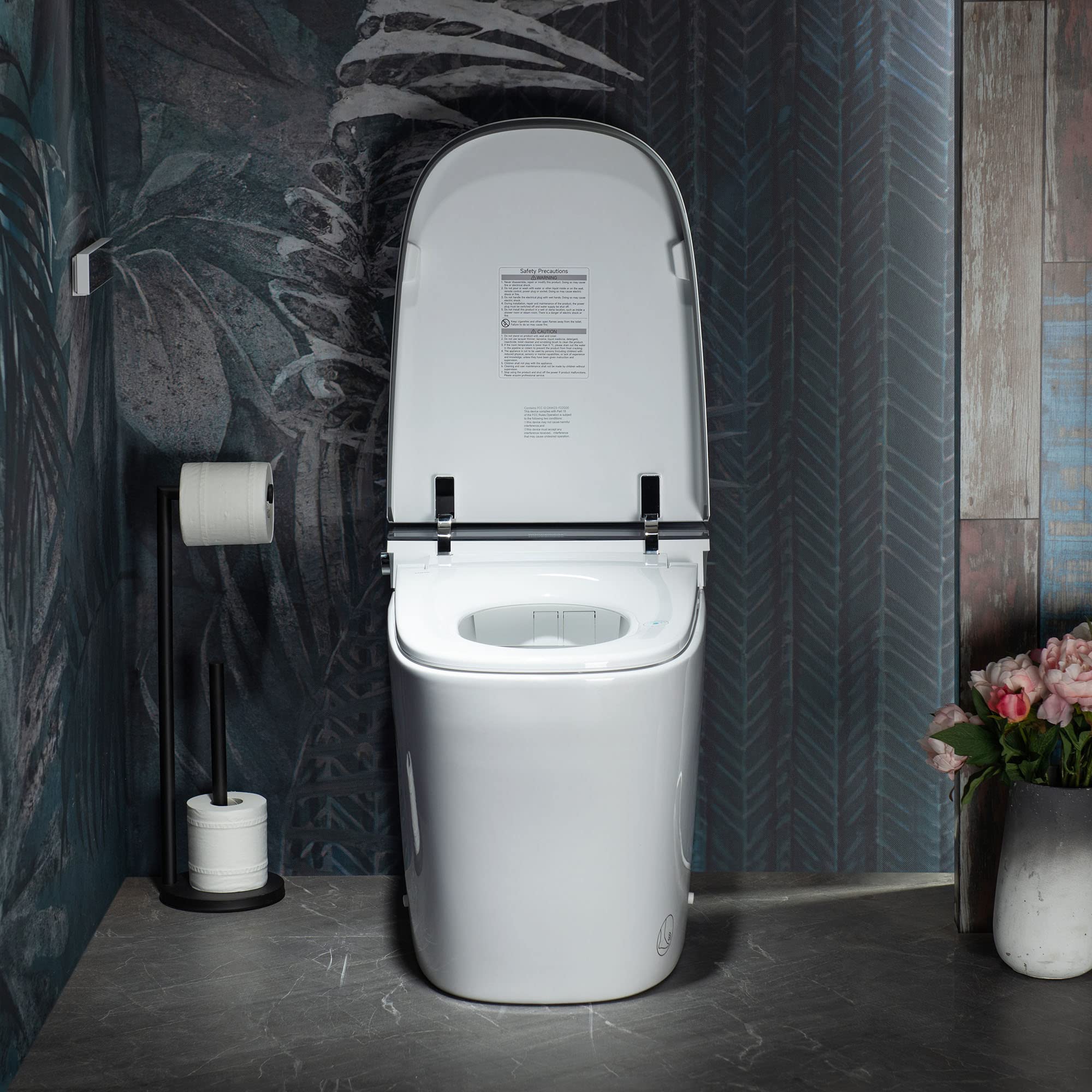 Zalorin B0930S Smart Bidet Toilet with 1.28 GPF Dua Flush Auto Open & Close, Auto Flush,Foot Sensor Flush,1000 Gram MaP Flushing Score,LED Display, Chair Height Design and Cleaning Foam Dispenser