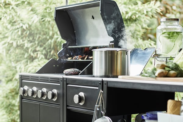 Zalorin Outdoor kitchen, gas barbecue/side burner/stainless steel,