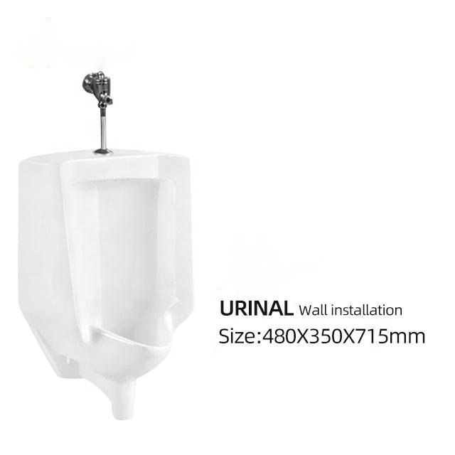 Zalorin Hang on the wall men's toilet sensor standing pee urinal with flush valve