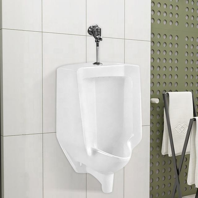 Zalorin Hang on the wall men's toilet sensor standing pee urinal with flush valve