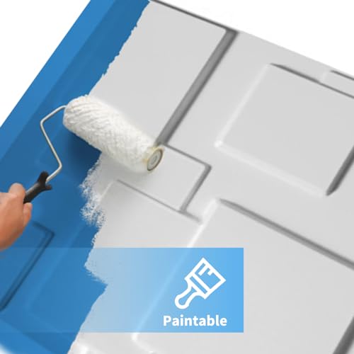 Zalorin Decorative 3D Wall Panel, 32 Sq.FT PVC Interior Wall Decor for Living Room, Bedroom, Lobby, Office, Shopping Mall, White