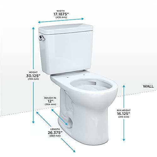 Zalorin Two-Piece Round 1.6 GPF Universal Height Toilet, Cotton White