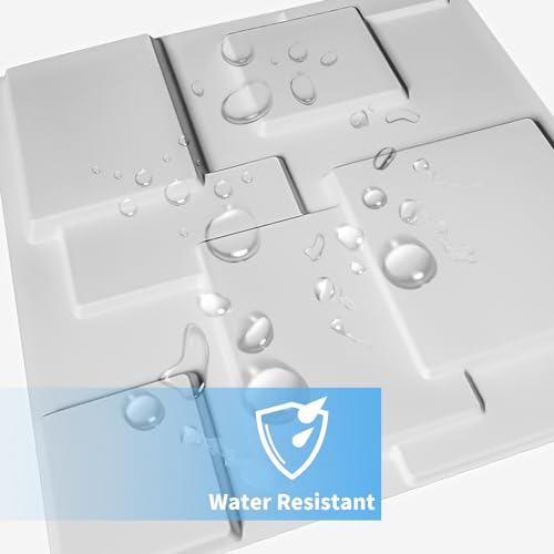 Zalorin Decorative 3D Wall Panel, 32 Sq.FT PVC Interior Wall Decor for Living Room, Bedroom, Lobby, Office, Shopping Mall, White