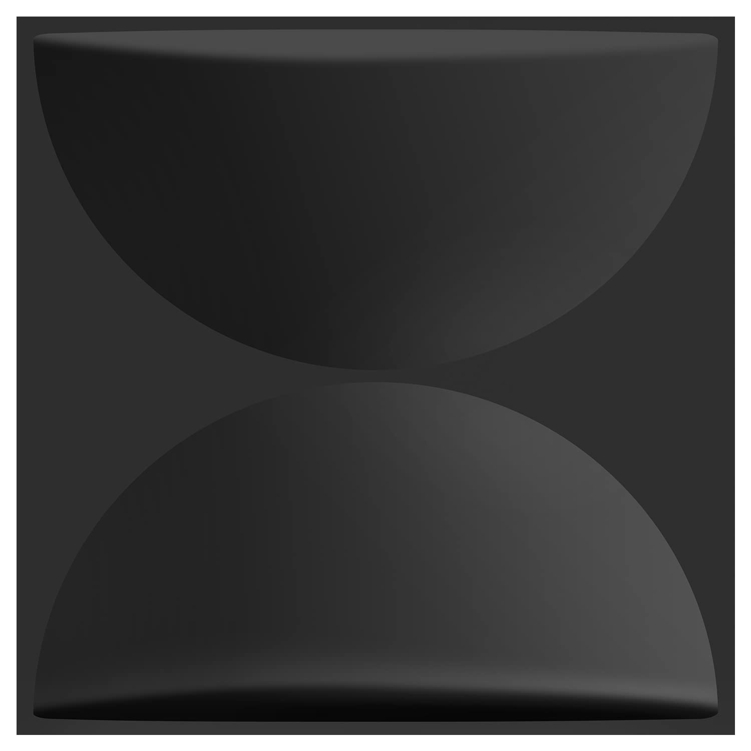 Zalorin 3D Wall Panels, Black Semicircle Textured Wall Panels for Interior Wall Decor, Comes with a Roll of Peel and Stick Tape, Pack of 12 Tiles 32.34 sq. Ft