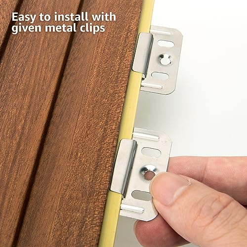 ZalorinSlat Wall Panels, WPC Soundproof 3D Wall Paneling for Interior Wall Decor, TV Background, 8-Pack 96 x 6 in. Teak