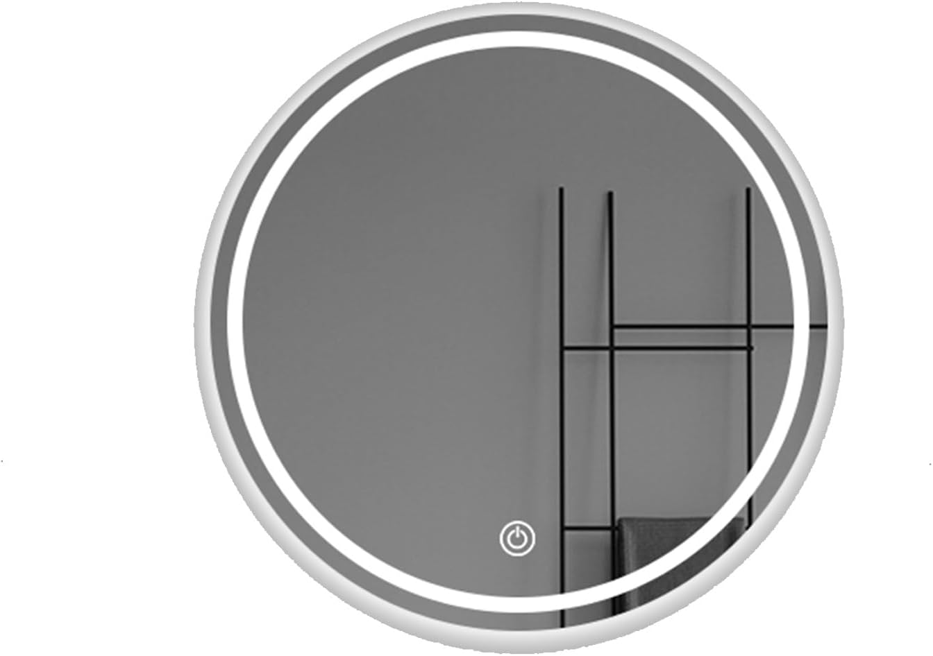 Zalorin Bathroom Mirror with Lights, LED Lighted Bathroom Vanity Mirror, Led Mirror for Bathroom, Anti-Fog, Dimming, Wall Mounted Vanity Mirror (Color : White Light, Size : 60cm)