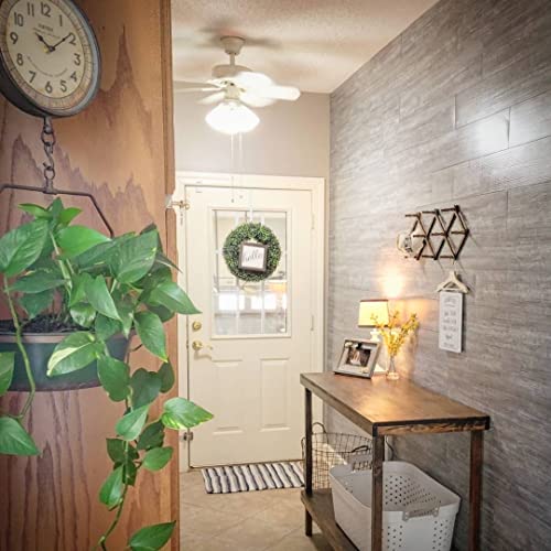 ZalorinUrban Decor Vinyl Wall Panels with Vintage Farmhouse Wood Pattern, Easy Peel and Stick self Adhesive Tiles for Kitchen Island Bedroom Doorways Backsplash Planks (Light Grey)