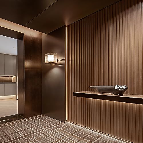 ZalorinSlat Wall Panels, WPC Soundproof 3D Wall Paneling for Interior Wall Decor, TV Background, 8-Pack 96 x 6 in. Teak