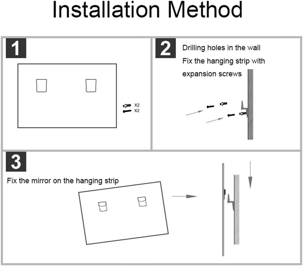 Zalorin Bathroom Wall Mirror/LED Lighting Bedroom Vanity Mirror Defogging Mirror HD Silver Mirror LED Touch Switch Metal Structure/Diameter 60 cm Black,Vanity Mirror