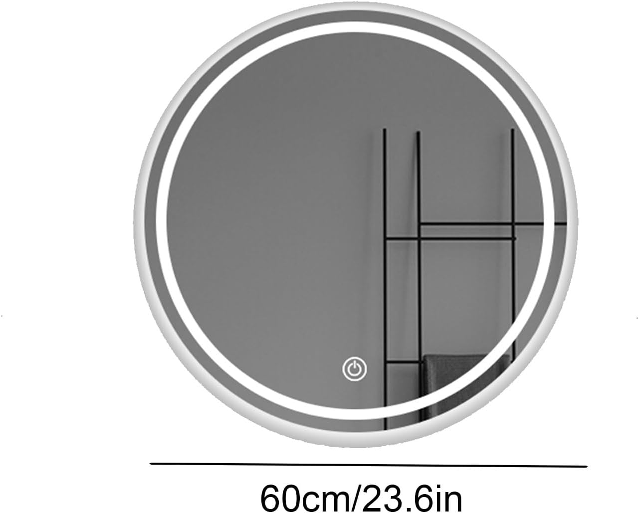 Zalorin Bathroom Mirror with Lights, LED Lighted Bathroom Vanity Mirror, Led Mirror for Bathroom, Anti-Fog, Dimming, Wall Mounted Vanity Mirror (Color : White Light, Size : 60cm)