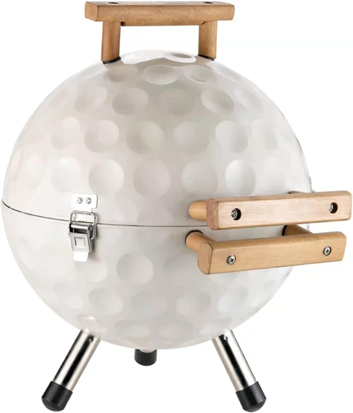 Zalorin Gas Grill Portable Charcoal Football Shaped Oven Spherical Grill Mini Round Outdoor Charcoal Grill Stove Foldable Kebab Stove